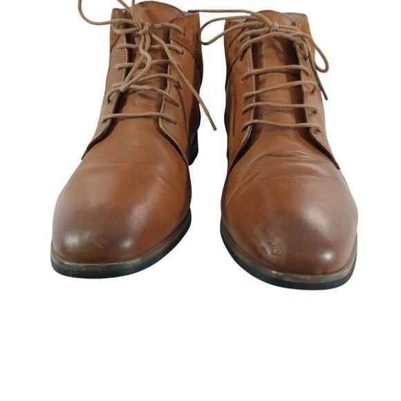 LA MILANO! PECAN BROWN GENUINE LEATHER & SUEDE MEMORY FOAM, ANKLE BOOTS! SZ 13 - Picture 5 of 12